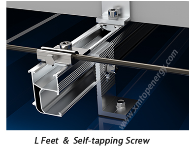 Adjustable L-Foot Mounting with Self-Tapping Screws