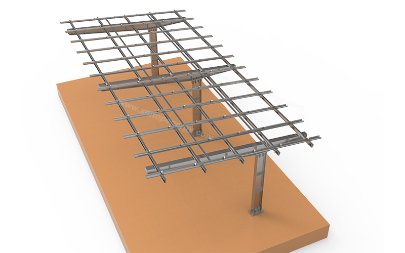 Commercial solar carport made from carbon steel