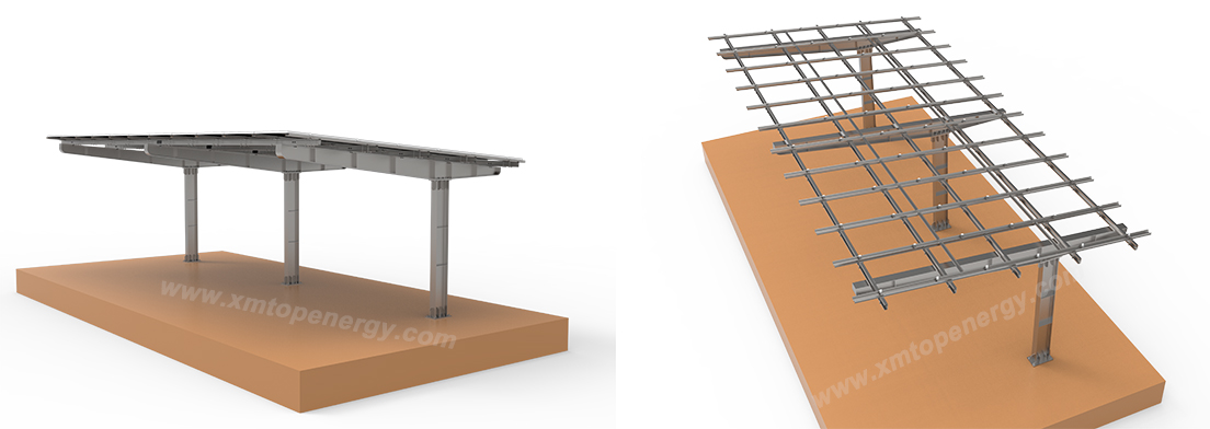 Carbon steel solar carport for urban areas