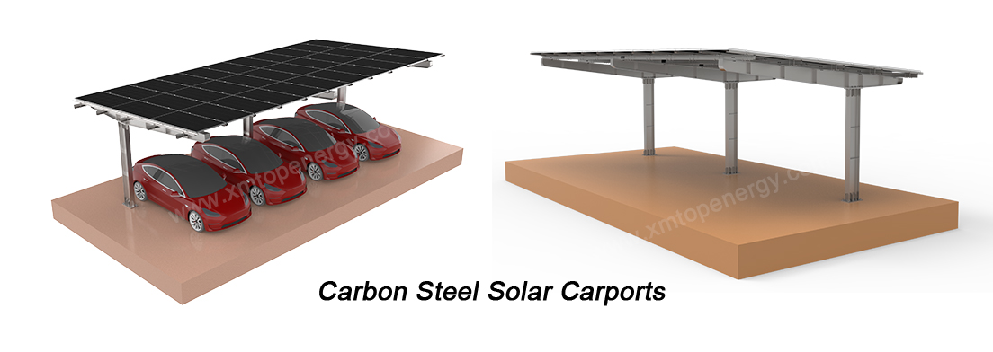 carbon steel solar carports for commercial use