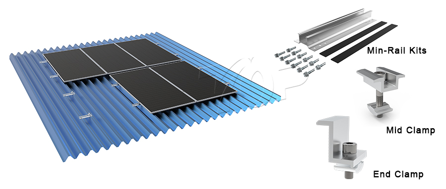 2.Mini-rail solar bracket system for commercial buildings