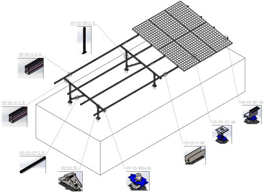 Low cost solar ground mount system