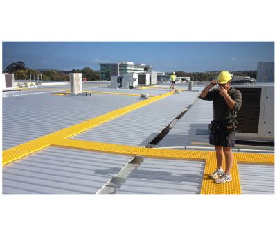 FRP walkway grating for solar roof panels