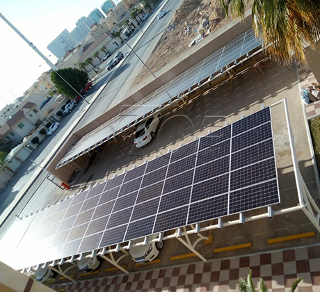 Struttura per posto auto coperto solare da 60kw in Arabia Saudita
